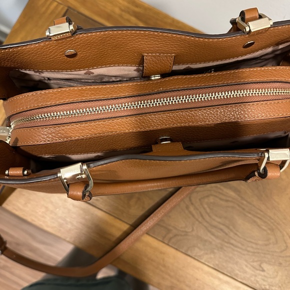 Kate Spade Leila medium brown 3 triple compartment satchel - Picture 3 of 10